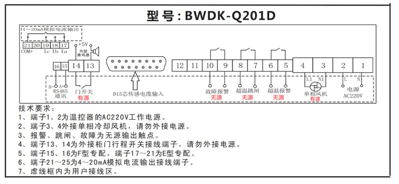 BWDK-Q201干式變壓器溫控器接線圖